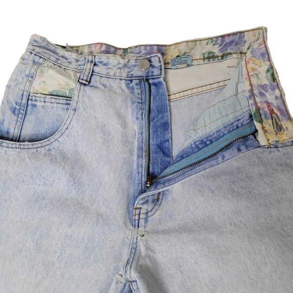 VTG Vintage High Rise Bare Back Jordache Jeans Floral Pockets Light Rinse 90s 28 - Picture 8 of 14